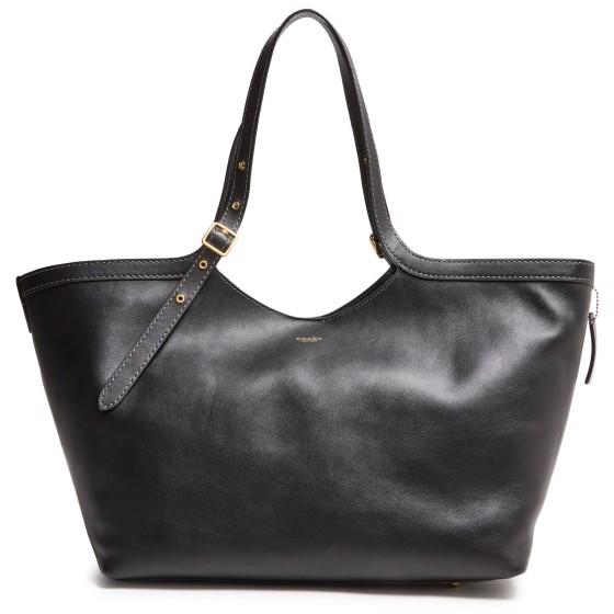 Gramercy natural grain leather tote bag - Black