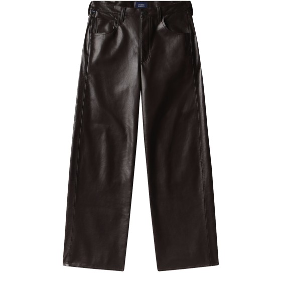 Ayla leather baggy pants - brown