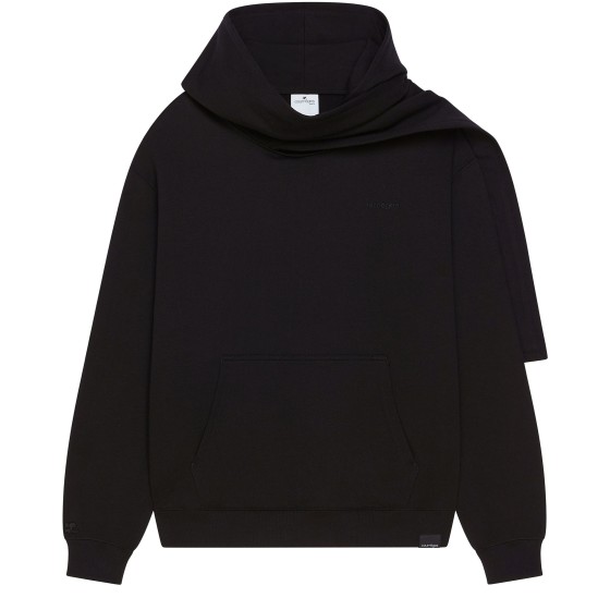 Scarf embroidered hoodie - Black