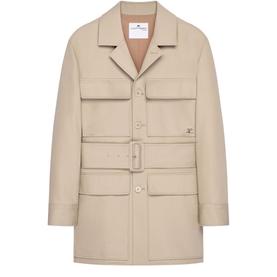 Utility belted coat - Beige