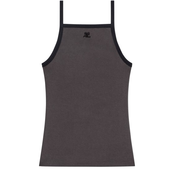 Contrast tank top - Black
