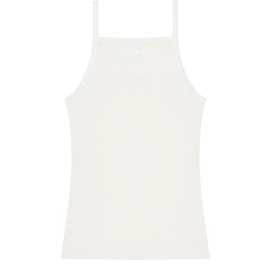 Contrast tank top - Beige