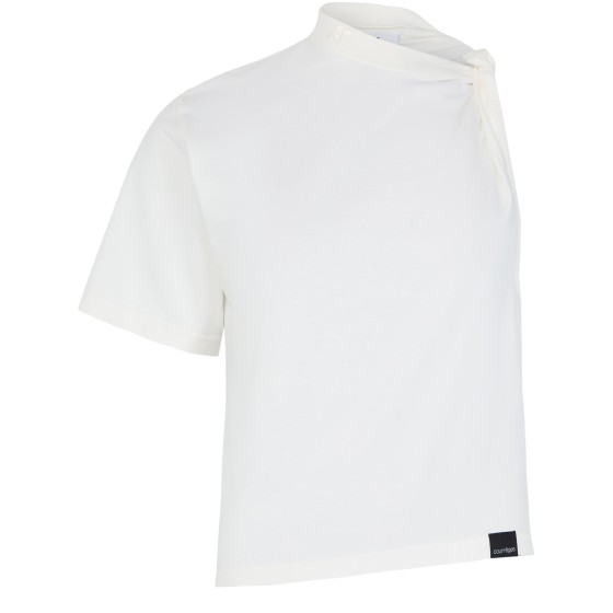 Twist asymmetrical t-shirt - white