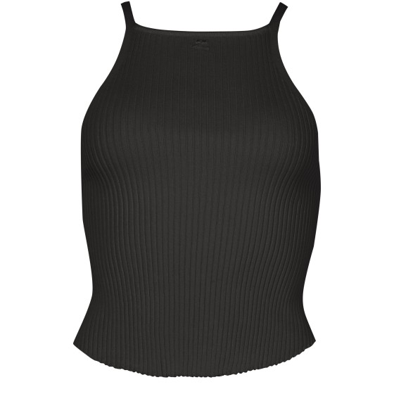 Circle rib knit top - Black