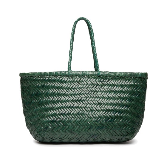Triple Jump  Rattan Basket Bag - Green
