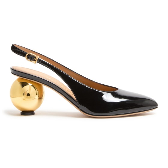Spherical heel slingback pumps - Black