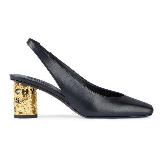 Tape slingback pumps - Black