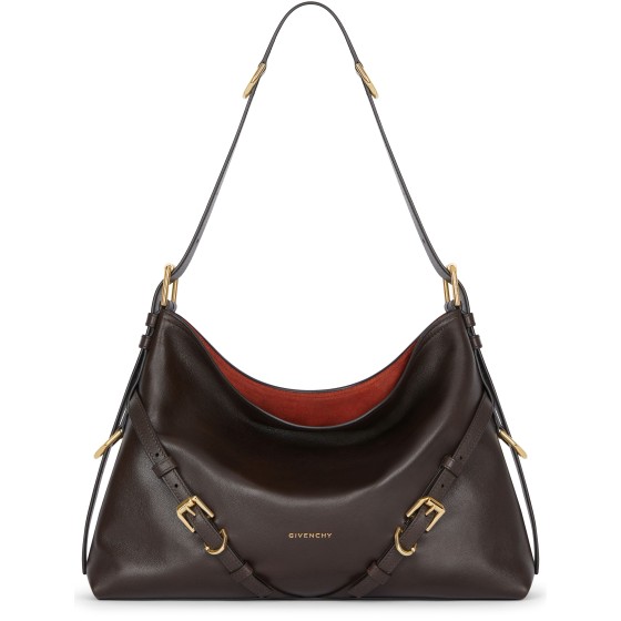 Medium Voyou bag in shiny leather - brown
