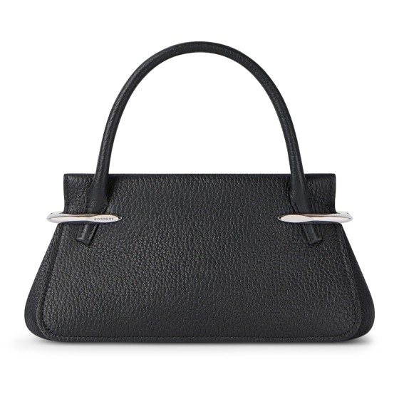 Medium Pinch bag in grained leather - Black