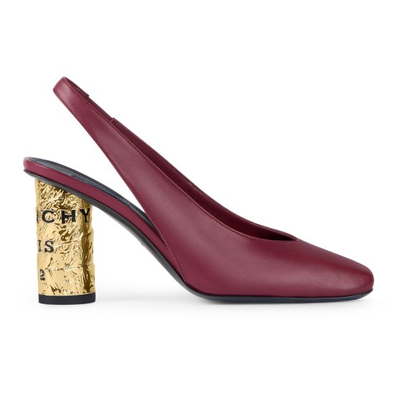Tape leather pumps - Burgundy