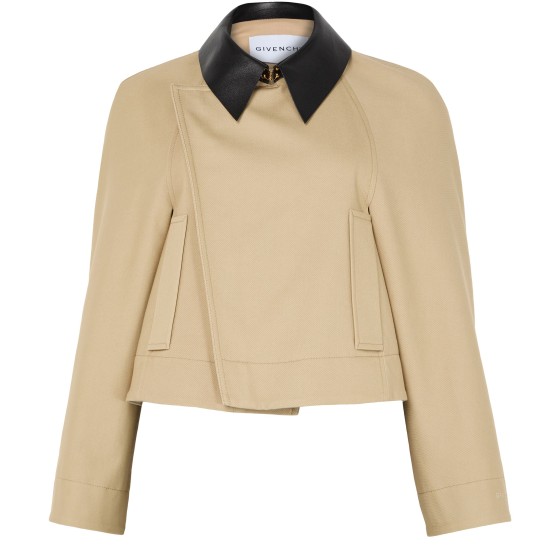 Cropped pea coat in cotton and wool - Beige