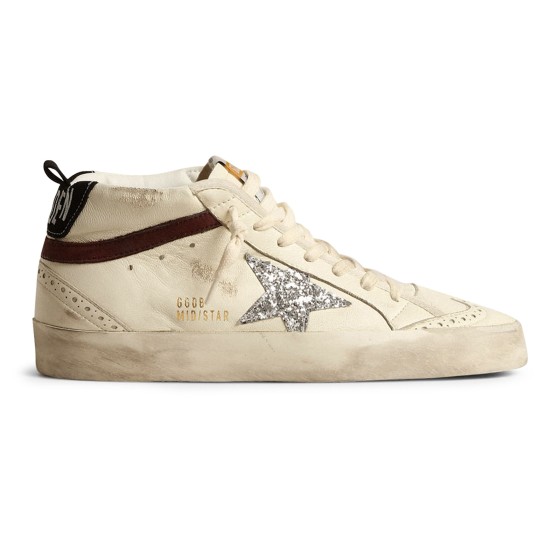Mid Star glittery sneakers - white
