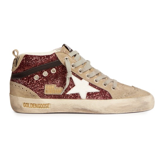 Mid Star glittery sneakers - Red