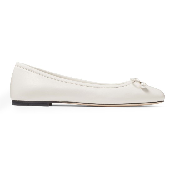 Elme flat ballet shoes - white