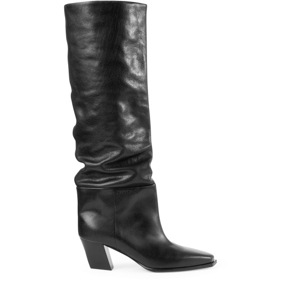 Hart 60 knee high boots in calf leather - Black