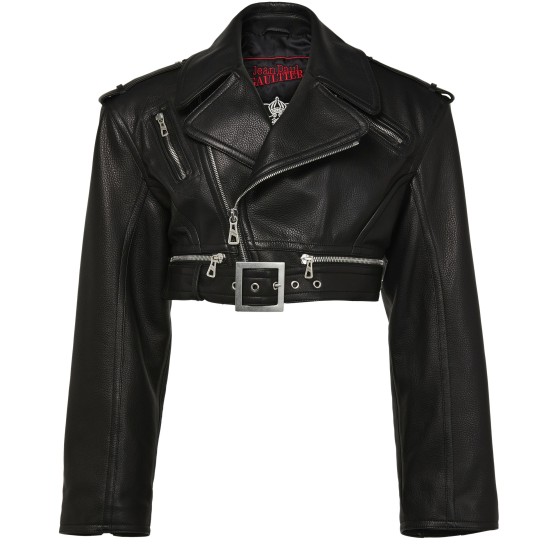 Short leather jacket - Black
