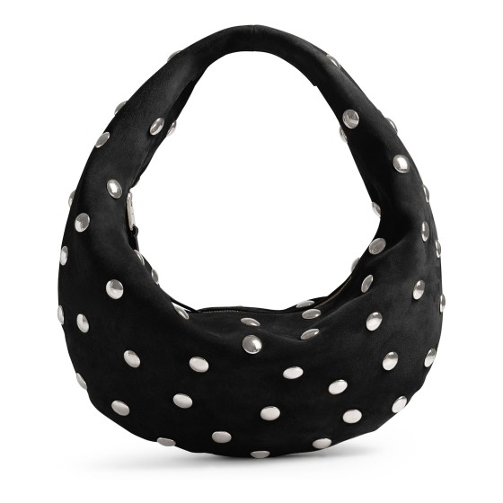 Olivia medium studs hobo bag - Black