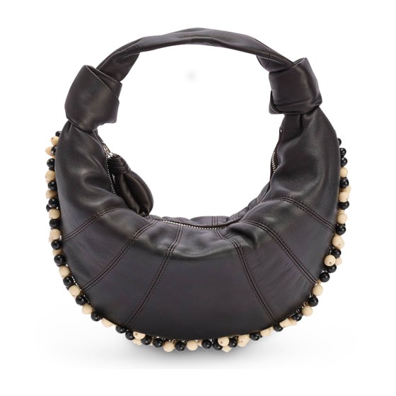 Fortune Beaded Mini Bag - brown