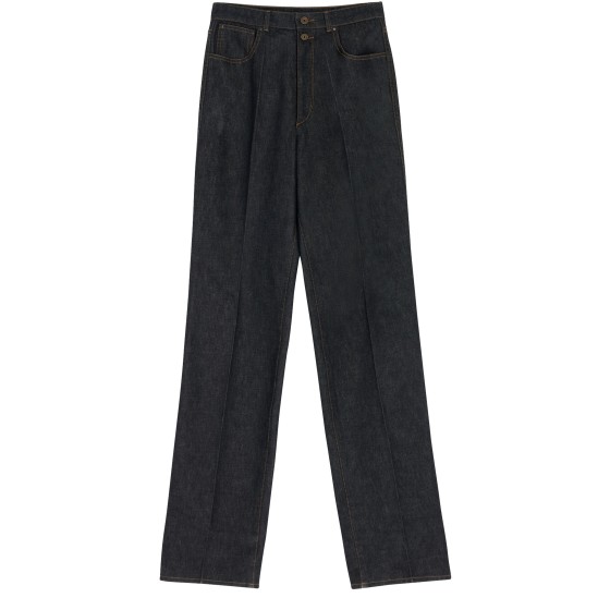 High waisted straight jeans - grey