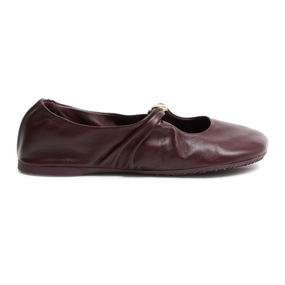Pebble ballerinas in soft nappa lambskin - Burgundy
