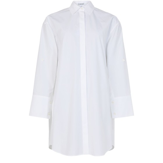 Shirt dress in cotton - white