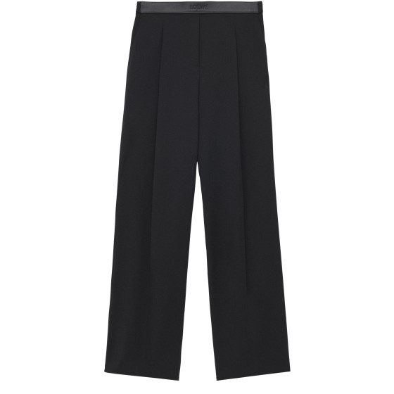 Straight wool trousers - Black