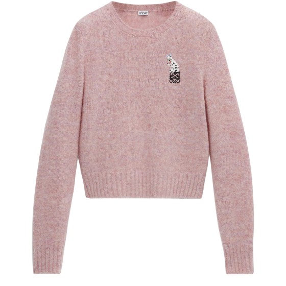 Round-neck wool jumper - pink
