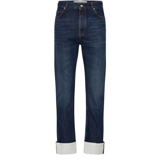 Fisherman Cuff Jeans - Blue