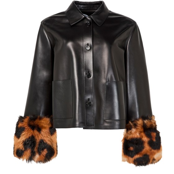 Turn-up jacket in nappa lambskin - Black