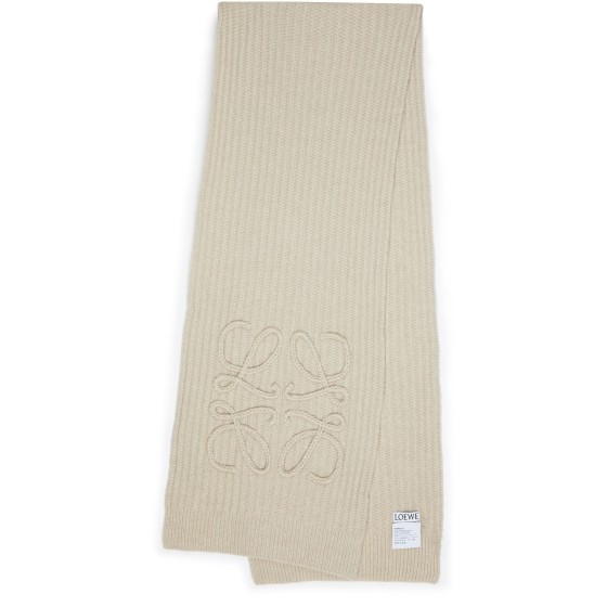Anagram Wool Scarf - Beige