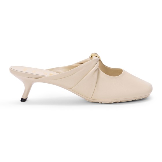 Pebble mules in soft nappa lambskin - Beige