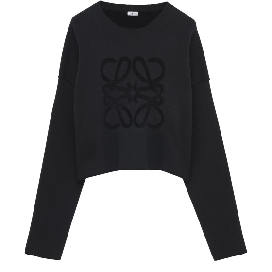 Anagram sweater in wool blend - Black