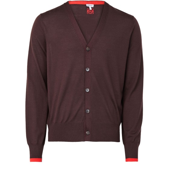 Cardigan in wool - brown