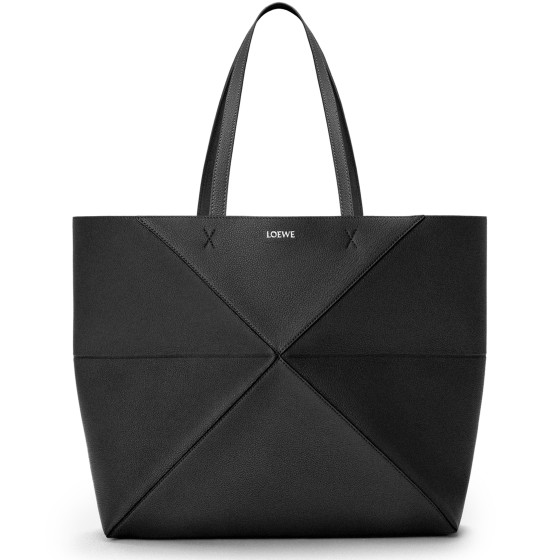 Large Puzzle Fold Tote Bag - Black