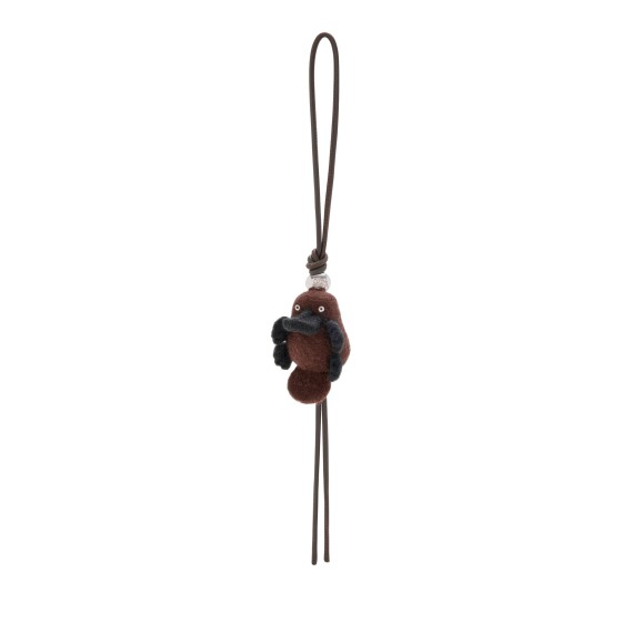 Felt platypus bag charm - brown