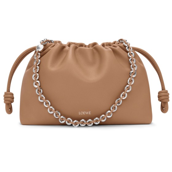 Medium Flamenco bag in mellow nappa lambskin - brown