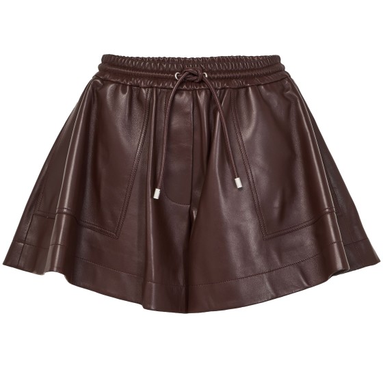 Trapeze shorts in nappa leather - brown