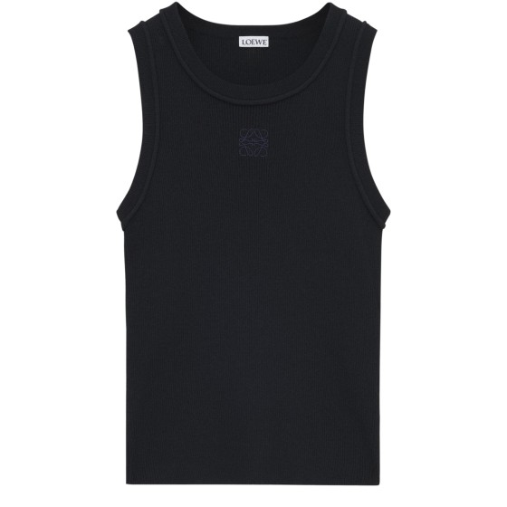 Anagram tank top in stretch viscose - Black