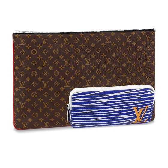 A4 multi-pocket clutch bag - brown