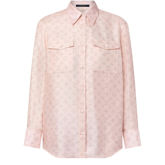 Mahina Monogram Flap Pocket Shirt - pink