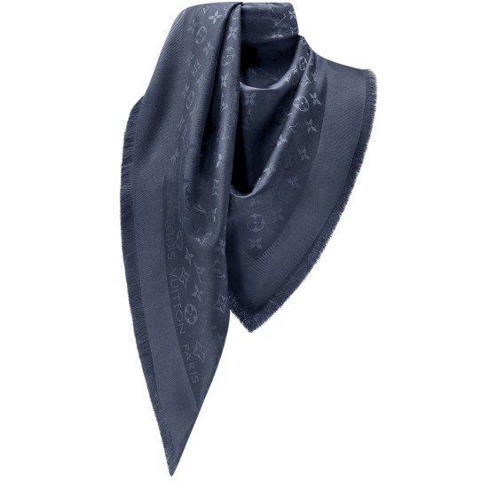 Monogram Classic Shawl - Blue