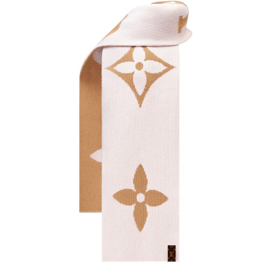 LV Medallion Knit Scarf - Beige
