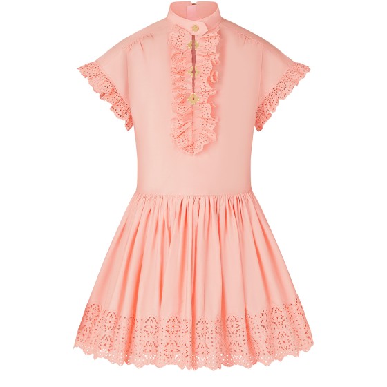 Embroidered mini doll dress - pink