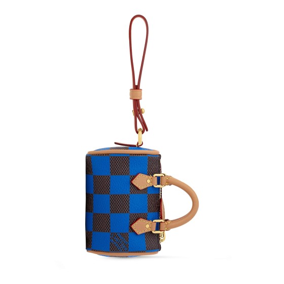 Damier Pop Mini Speedy Bag Charm - Blue