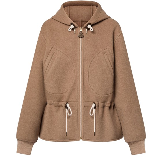 Double Face Hooded Jacket - Beige