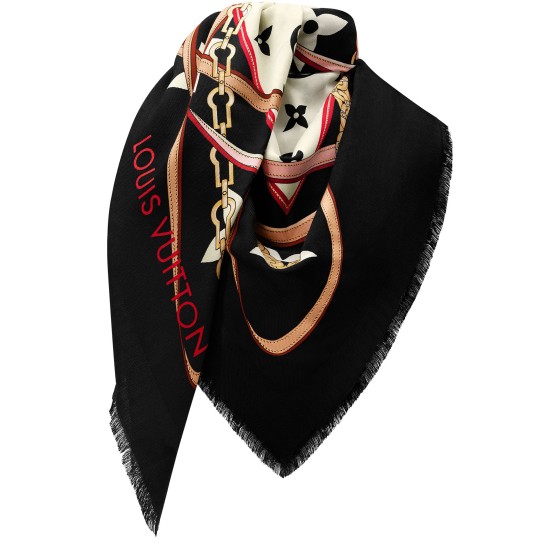 Ultimate Monogram Shawl - Black