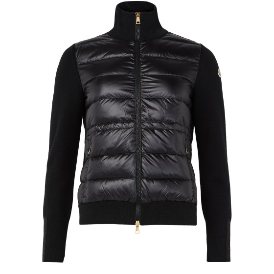 Bi-material jacket with logo - Black