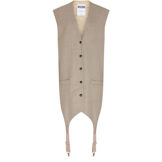 Wool midi dress - Beige