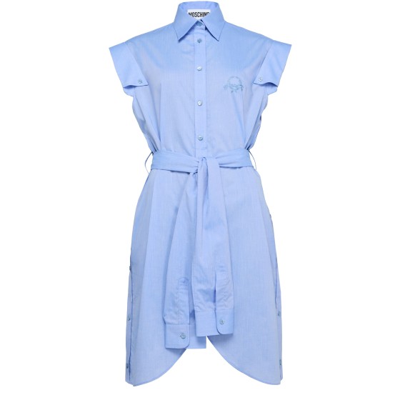 Cotton poplin belted shirt dress - Purple