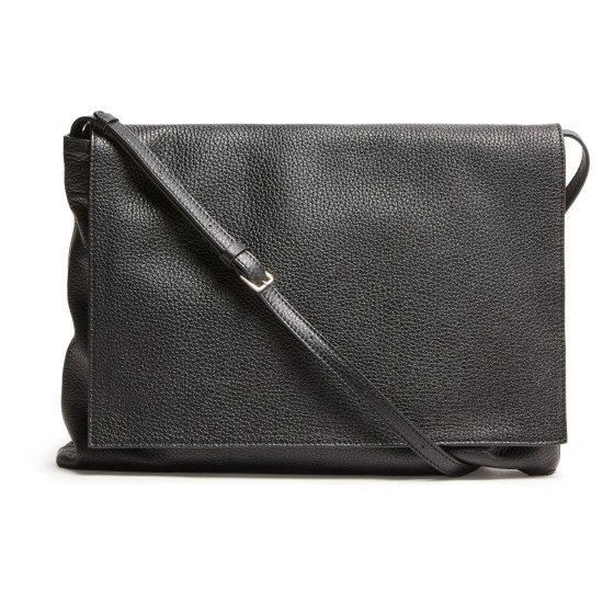 Nan leather messenger bag - Black